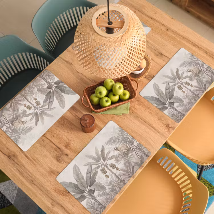 Placemat - 6 stuks - Natuur - Jungle - Ringstaartmaki - Bruin — 6