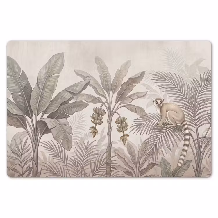 Placemat - 6 stuks - Natuur - Jungle - Ringstaartmaki - Bruin — 7