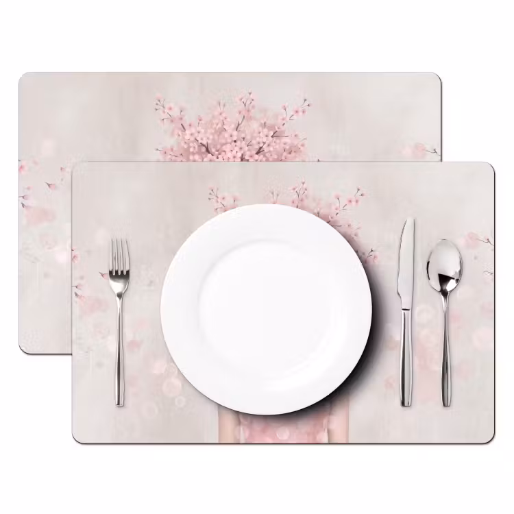 Placemat - 6 stuks - Portret - Kersenbloesem - Roze — 2