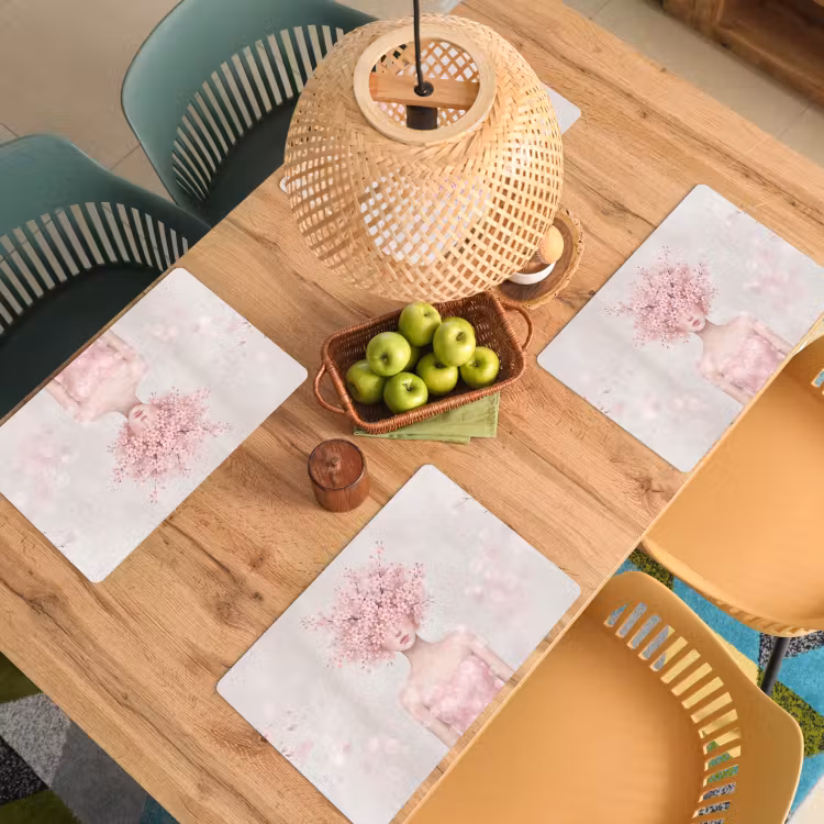 Placemat - 6 stuks - Portret - Kersenbloesem - Roze — 6