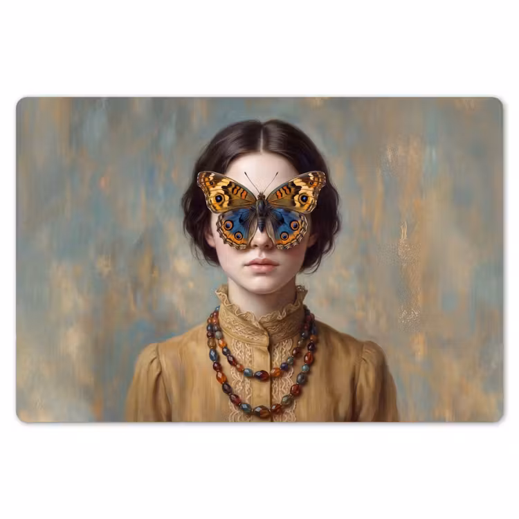 Placemat - 6 stuks - Portret - Vlinder - Kleurrijk — 7