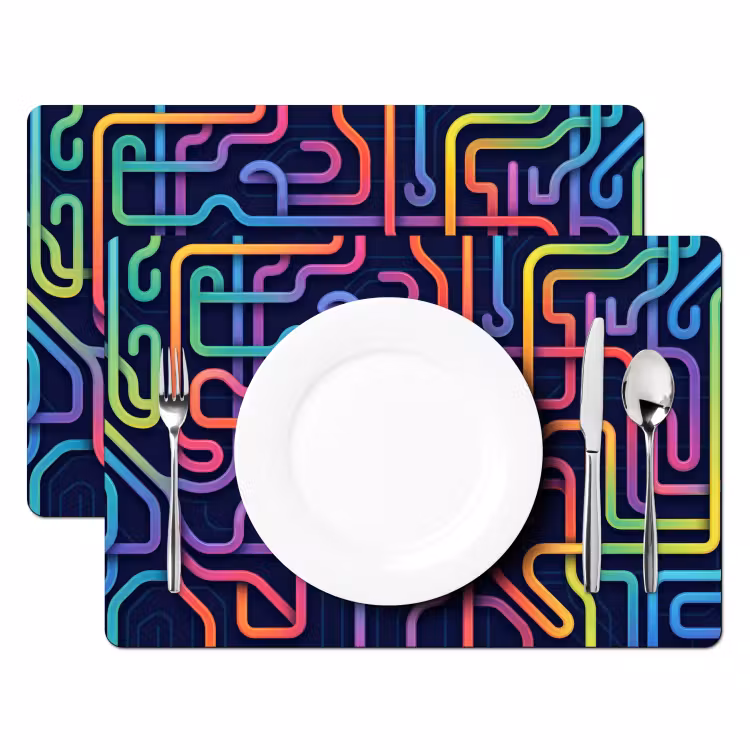 Placemat - 6 stuks - Retro - Abstract - Neon — 2