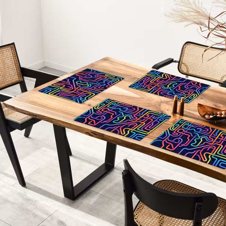 Placemat - 6 stuks - Retro - Abstract - Neon — 5