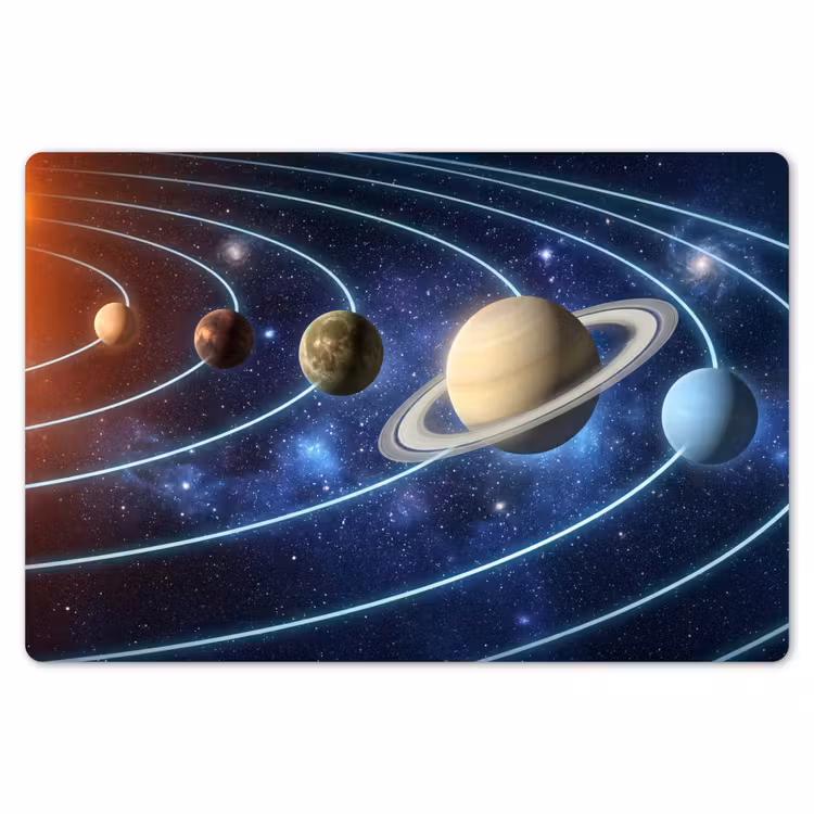 Placemat - 6 stuks - Ruimte - Zonnestelsel - Blauw — 7