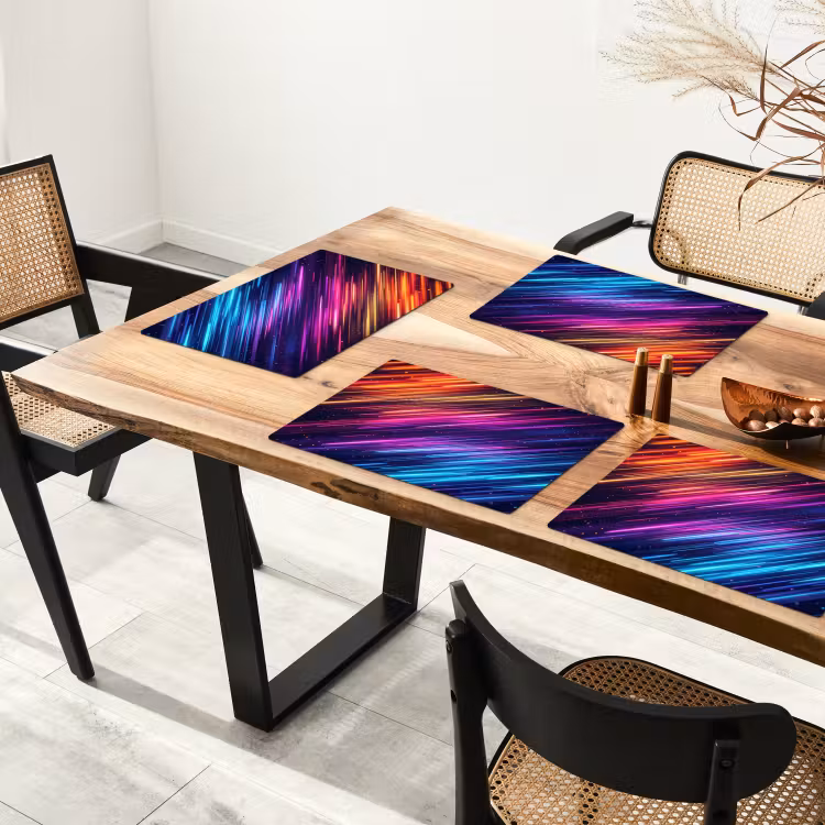 Placemat - 6 stuks - Snelheid - Kosmos - Kleurrijk — 5