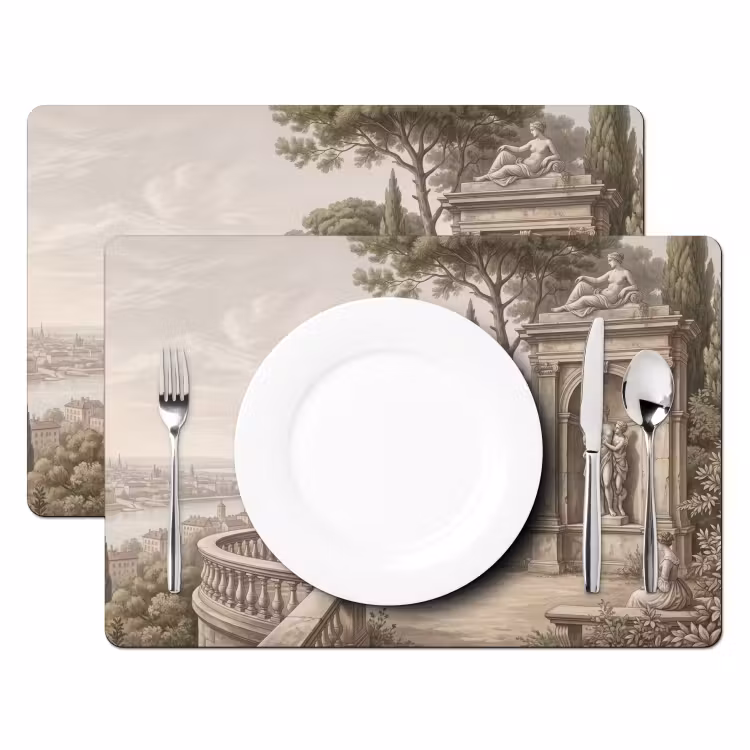 Placemat - 6 stuks - Terras - Stad - Uitzicht - Rivier — 2