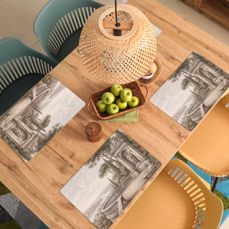 Placemat - 6 stuks - Terras - Stad - Uitzicht - Rivier — 6