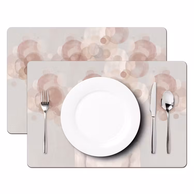 Placemat - 6 stuks - Vrouw - Cirkels - Beige — 2