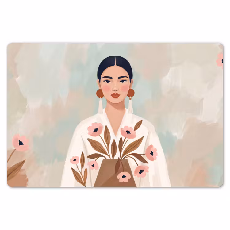 Placemat - 6 stuks - Vrouw - Kimono - Pastel — 7