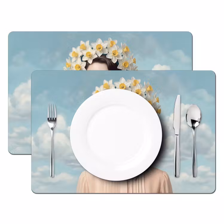 Placemat - 6 stuks - Vrouw - Narcissen - Geel — 2