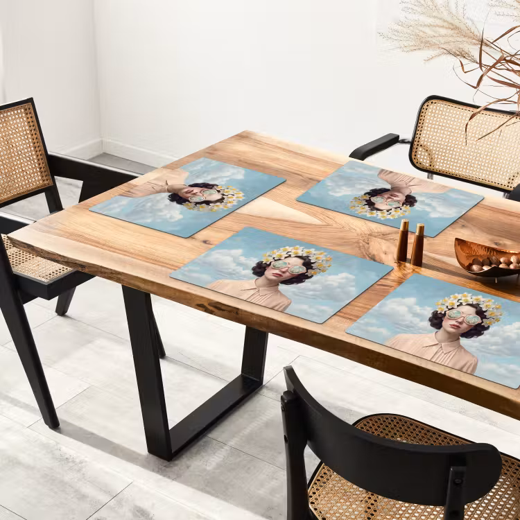 Placemat - 6 stuks - Vrouw - Narcissen - Geel — 5