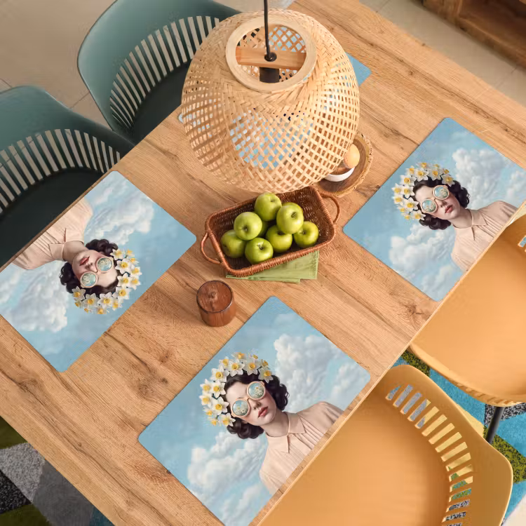 Placemat - 6 stuks - Vrouw - Narcissen - Geel — 6