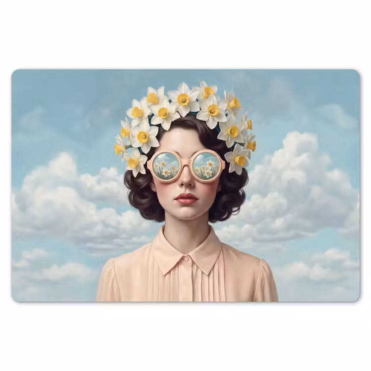 Placemat - 6 stuks - Vrouw - Narcissen - Geel — 7