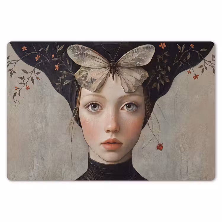 Placemat - 6 stuks - Woman - Butterfly - Art - Classic - Muted — 7