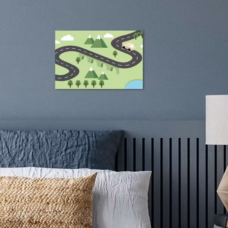 Poster - Auto - Bergweg - Natuur - Illustratie — 3