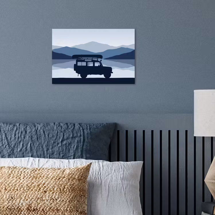 Poster - Auto - Meer - Bergen - Blauw — 3