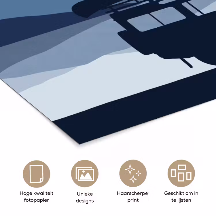Poster - Auto - Meer - Bergen - Blauw — 5