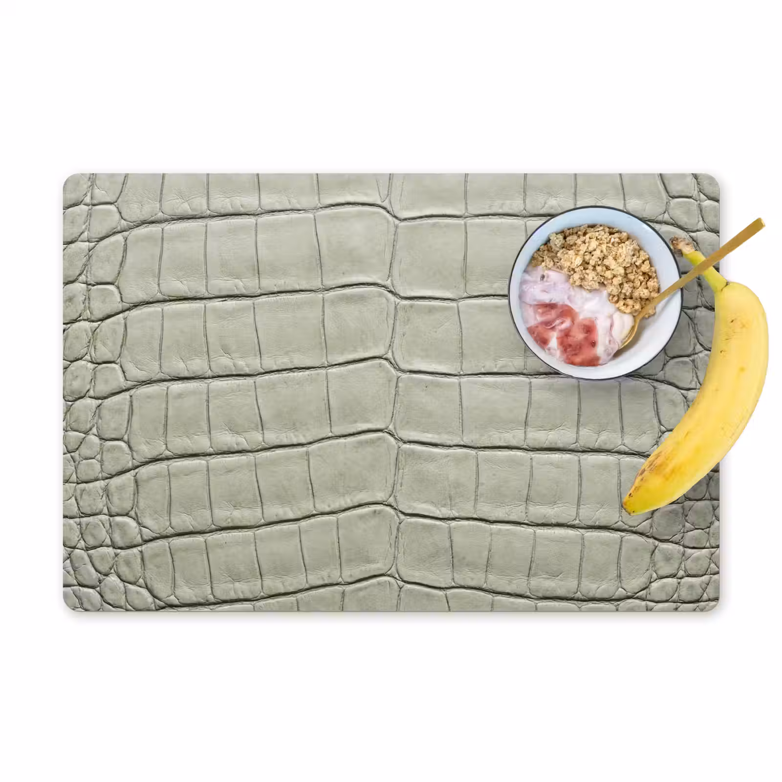 Placemat - 6 stuks - Krokodillenleer - Schubben - Groen — 1