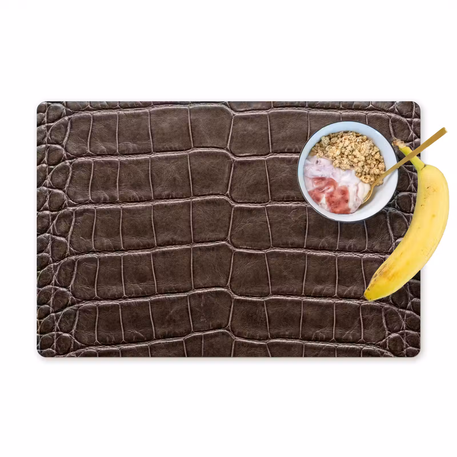 Placemat - 6 stuks - Leer - Krokodil - Mat — 1