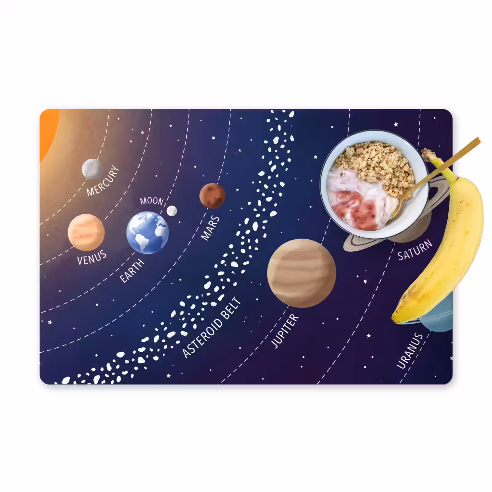 Placemat - 6 stuks - Planetenstelsel - Ruimte - Illustratie — 1