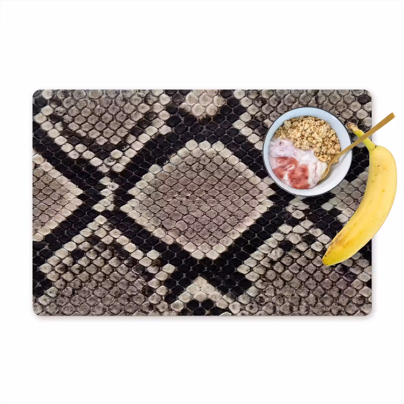 Placemat - 6 stuks - Slangenleer - Patroon - Beige — 1