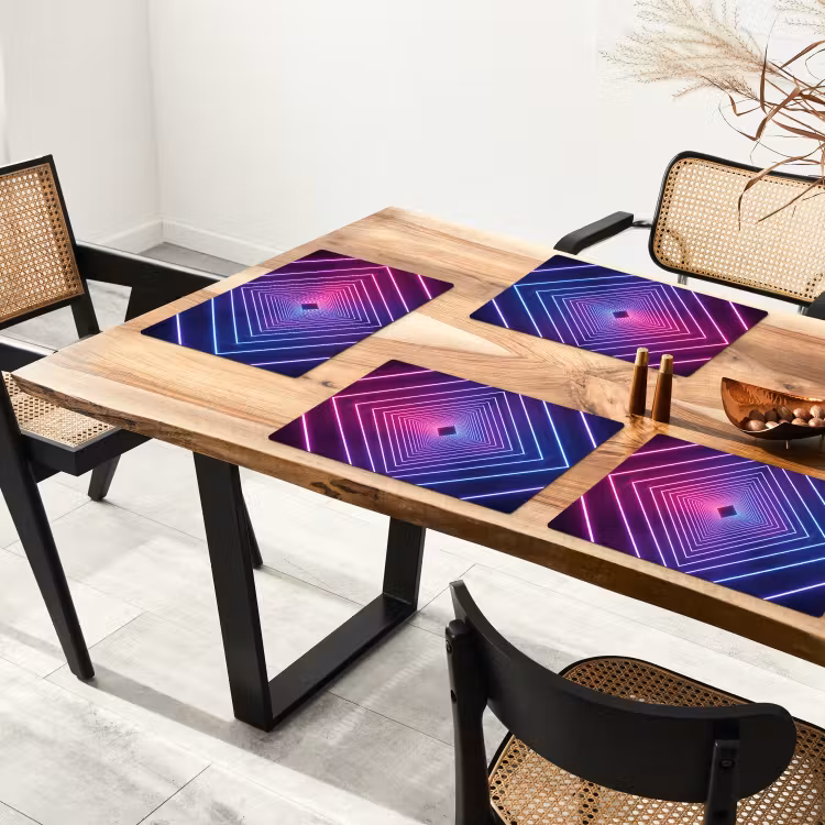 Placemat - 6 stuks - Driedimensionaal - Tunnel - Ruimte — 5