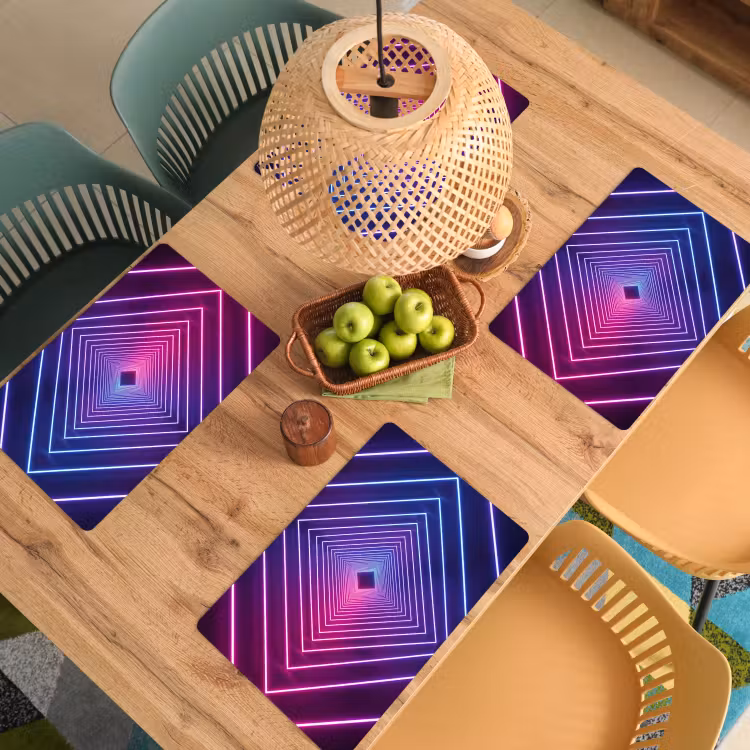 Placemat - 6 stuks - Driedimensionaal - Tunnel - Ruimte — 6