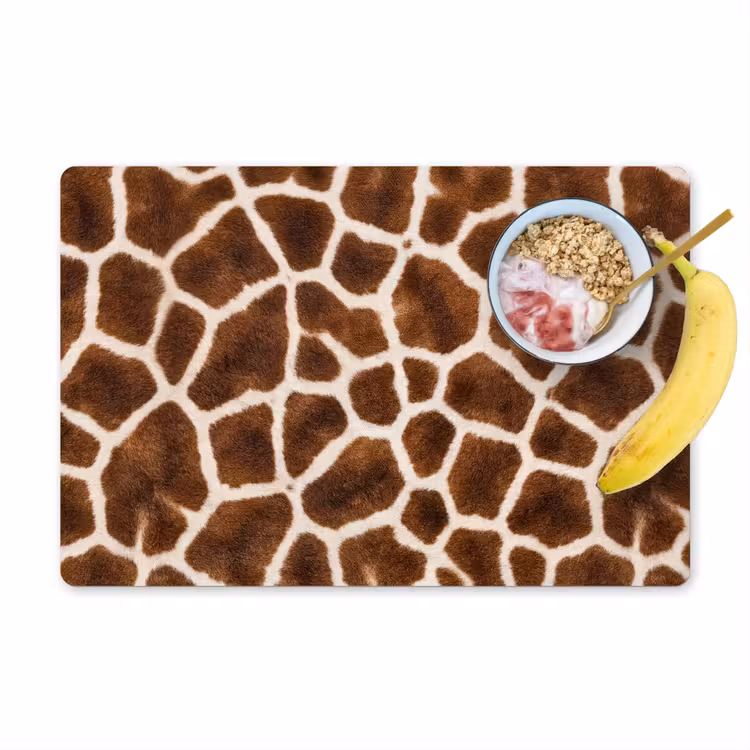 Placemat - 6 stuks - Giraf - Vacht - Klassiek - Bruin — 1