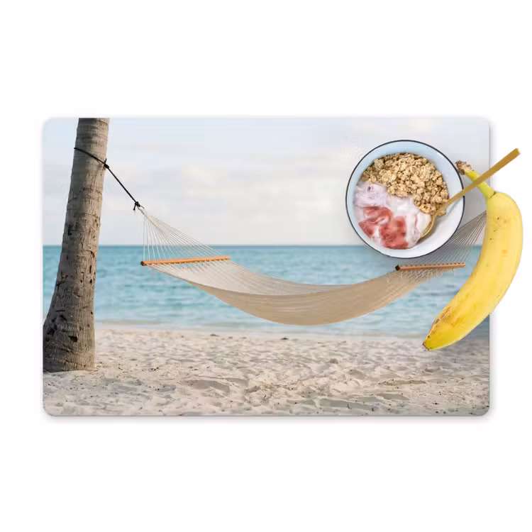 Placemat - 6 stuks - Hangmat - Strand - Wit — 1