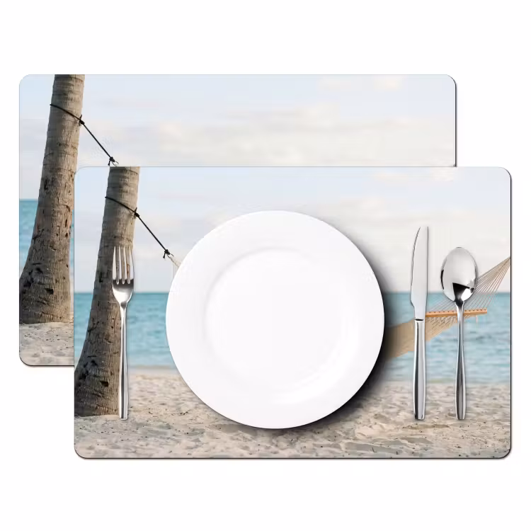 Placemat - 6 stuks - Hangmat - Strand - Wit — 2