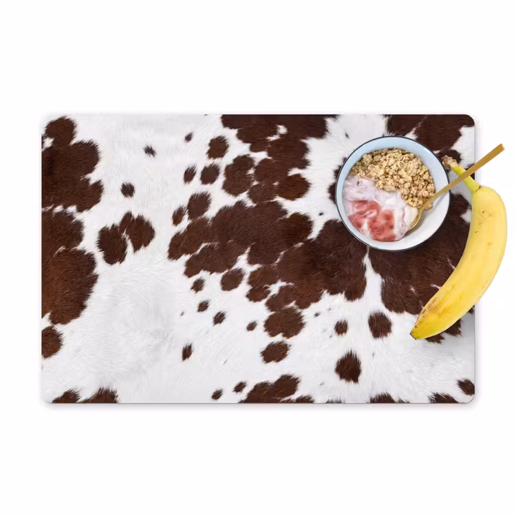 Placemat - 6 stuks - Koeienhuid - Klassiek - Bruin — 1
