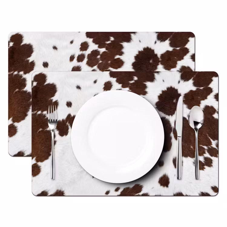 Placemat - 6 stuks - Koeienhuid - Klassiek - Bruin — 2