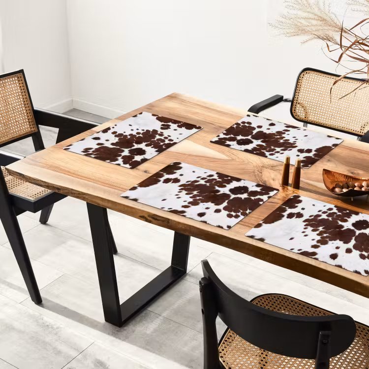 Placemat - 6 stuks - Koeienhuid - Klassiek - Bruin — 5