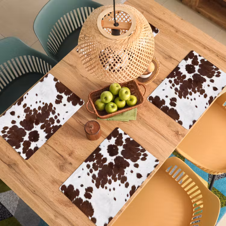 Placemat - 6 stuks - Koeienhuid - Klassiek - Bruin — 6