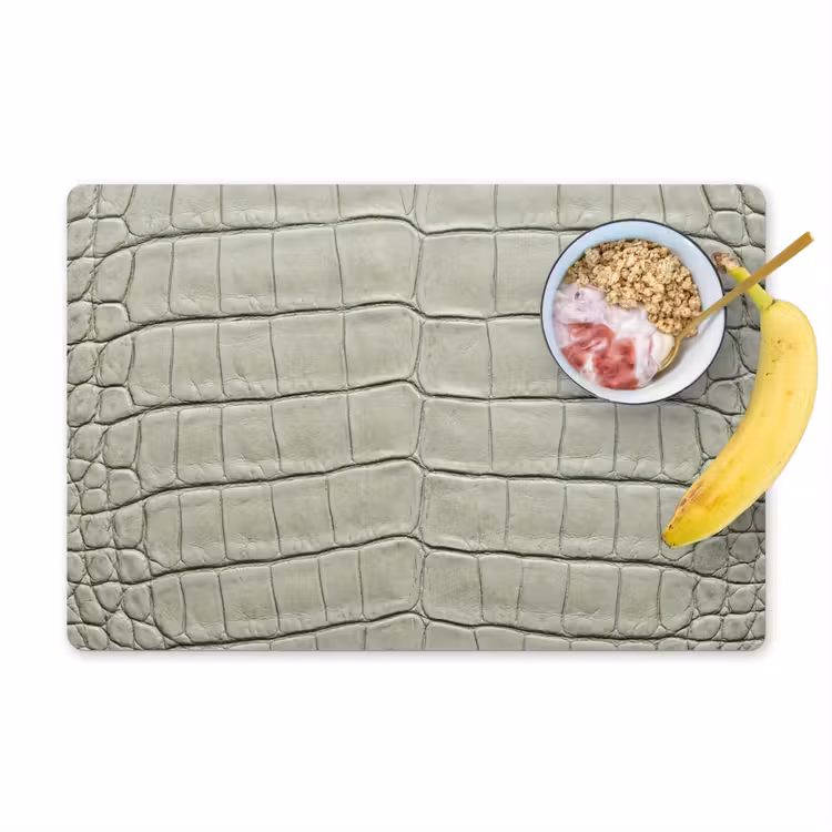 Placemat - 6 stuks - Krokodillenleer - Schubben - Groen — 1