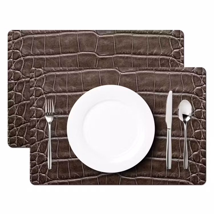 Placemat - 6 stuks - Leer - Krokodil - Mat — 2