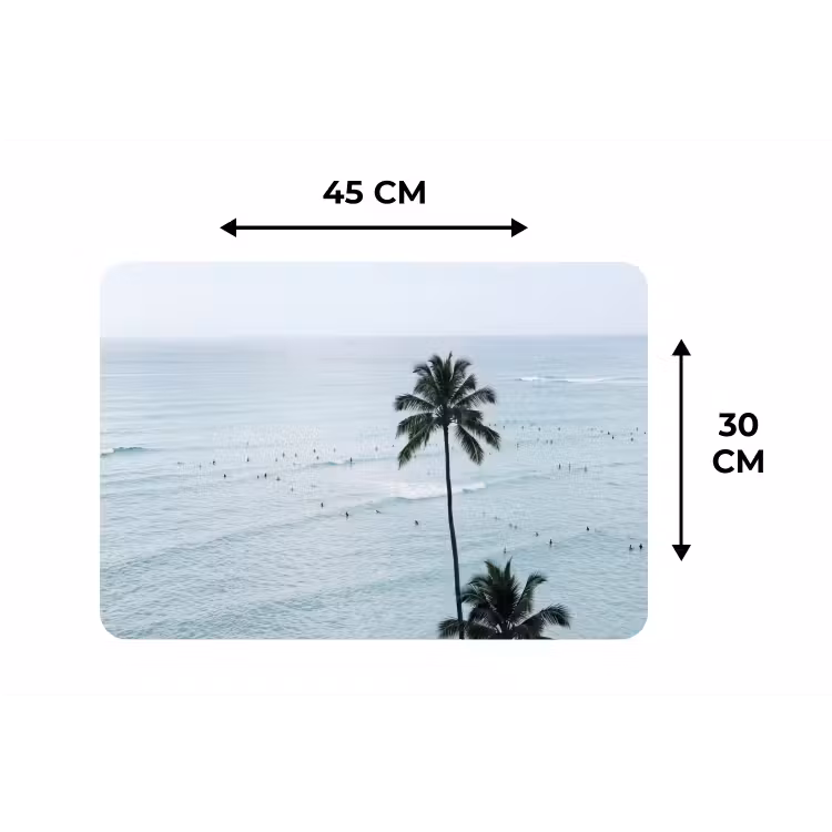 Placemat - 6 stuks - Oceaan - Palmbomen - Surfers — 3