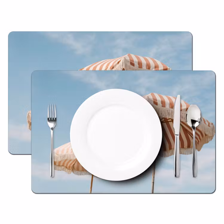 Placemat - 6 stuks - Parasol - Lucht - Rood — 2