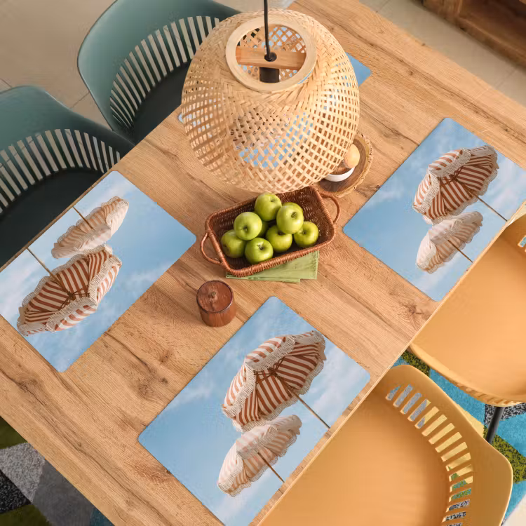 Placemat - 6 stuks - Parasol - Lucht - Rood — 6