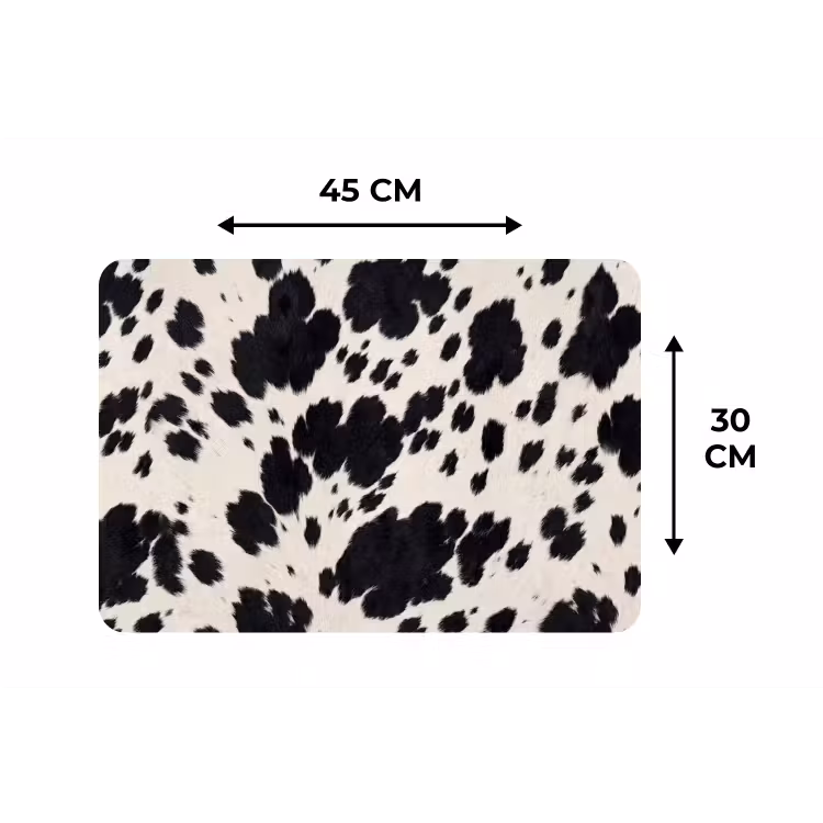 Placemat - 6 stuks - Patroon - Vacht - Zwart - Wit — 3