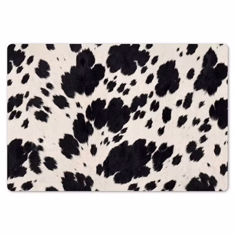 Placemat - 6 stuks - Patroon - Vacht - Zwart - Wit — 7
