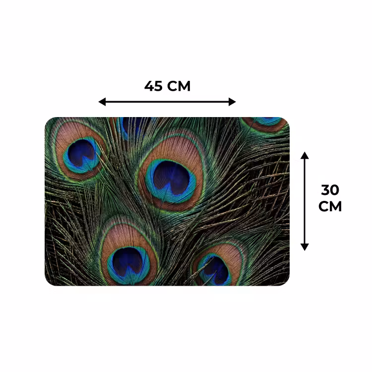 Placemat - 6 stuks - Pauwenveren - Klassiek - Groen — 3