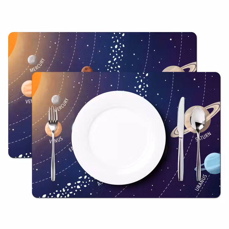 Placemat - 6 stuks - Planetenstelsel - Ruimte - Illustratie — 2