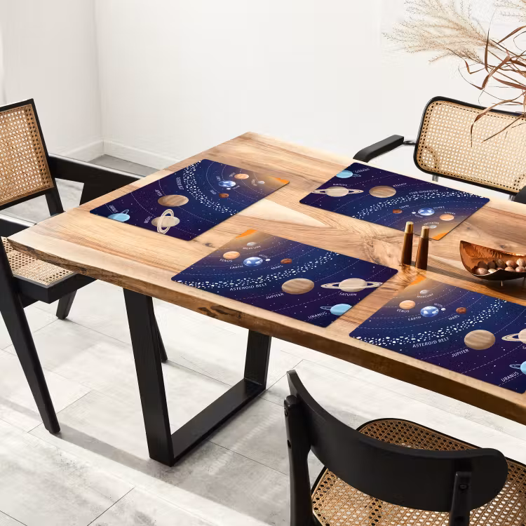 Placemat - 6 stuks - Planetenstelsel - Ruimte - Illustratie — 5