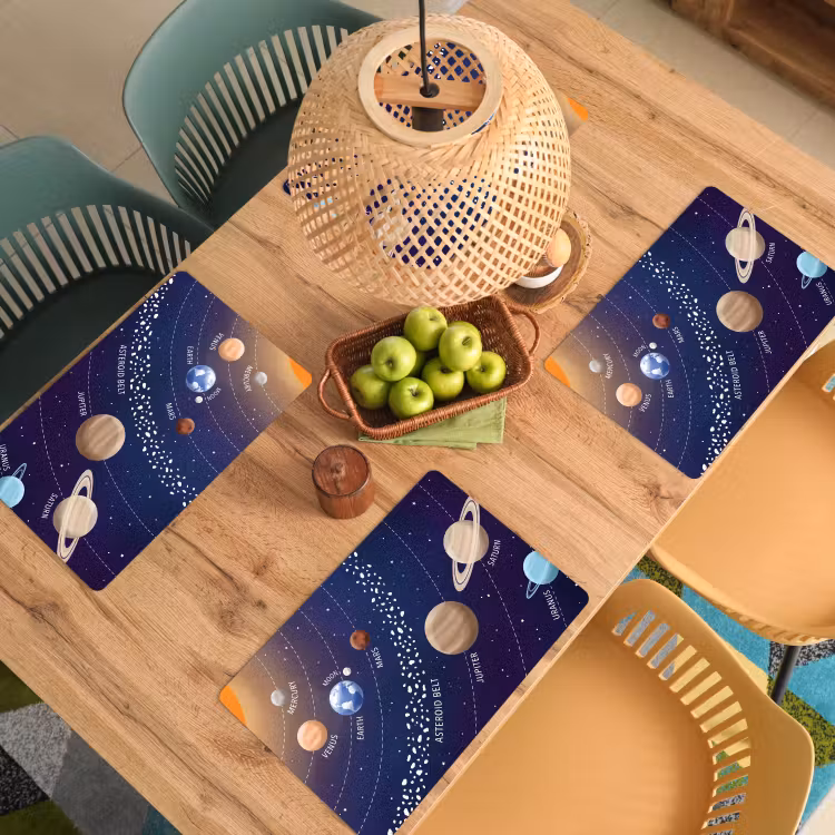 Placemat - 6 stuks - Planetenstelsel - Ruimte - Illustratie — 6