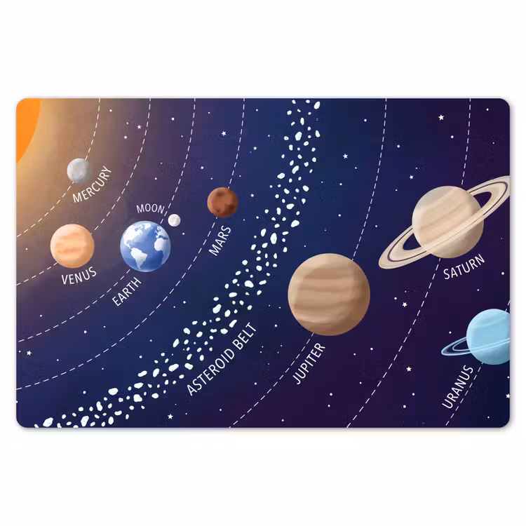 Placemat - 6 stuks - Planetenstelsel - Ruimte - Illustratie — 7