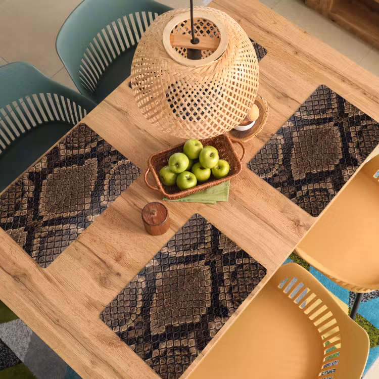 Placemat - 6 stuks - Python - Schubben - Brons — 6