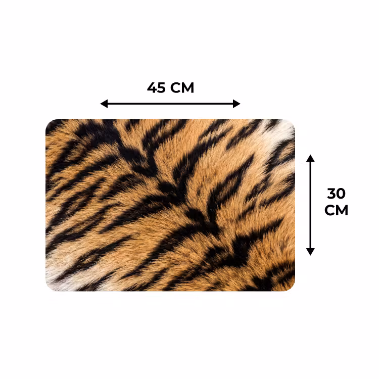 Placemat - 6 stuks - Realistisch - Tijgervacht - Zwart — 3