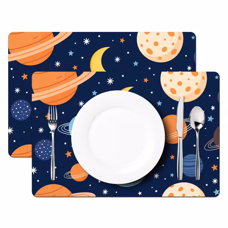 Placemat - 6 stuks - Ruimte - Planeten - Kleurrijk — 2