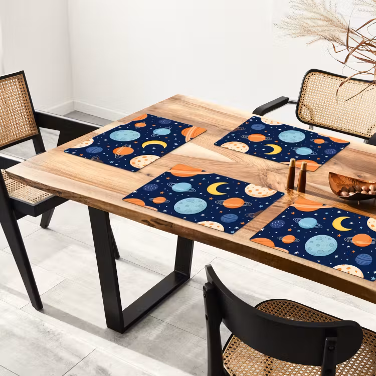 Placemat - 6 stuks - Ruimte - Planeten - Kleurrijk — 5